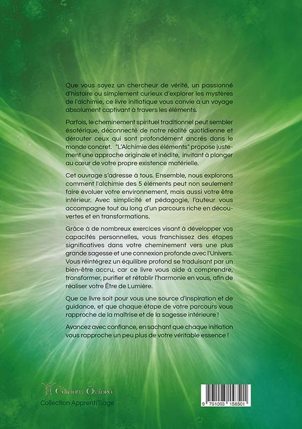 Quatrième de couverture de « L'alchimie des éléments pour tous »