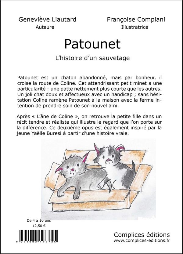 Quatrième de couverture de « PATOUNET - L'HISTOIRE D'UN SAUVETAGE »