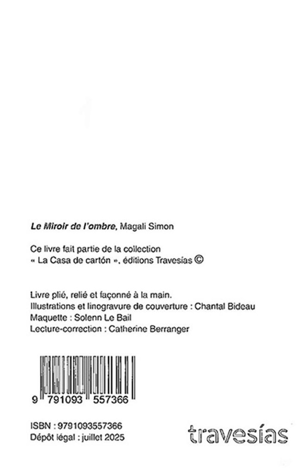 Quatrième de couverture de « Le miroir de l'ombre »
