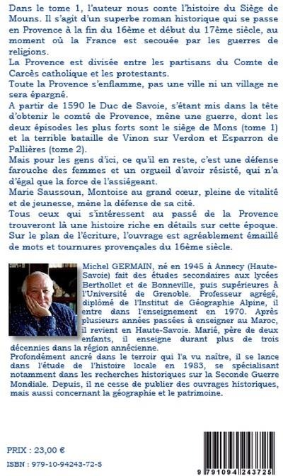Quatrième de couverture de « LE SIEGE DE MOUNS »