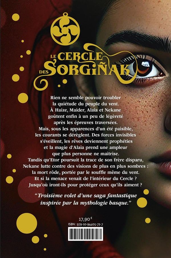 Quatrième de couverture de « Le cercle des Sorgiñak : vents contraires »