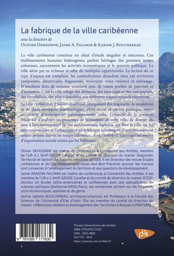 Quatrième de couverture de « La fabrique de la ville caribéenne »