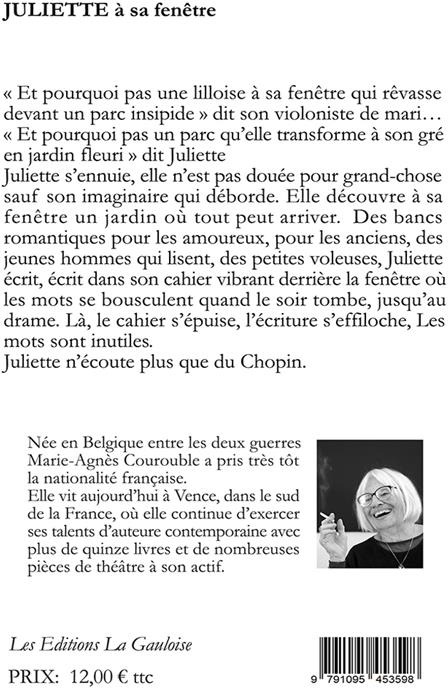 Quatrième de couverture de « JULIETTE A SA FENETRE »
