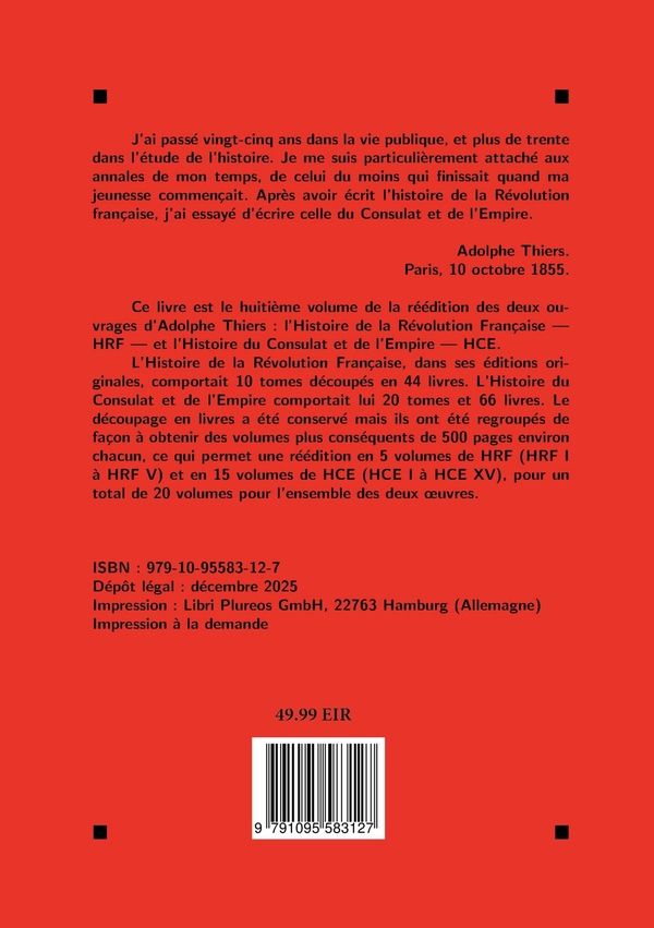 Quatrième de couverture de « REVOLUTION, CONSULAT, EMPIRE, VOLUME 8 »