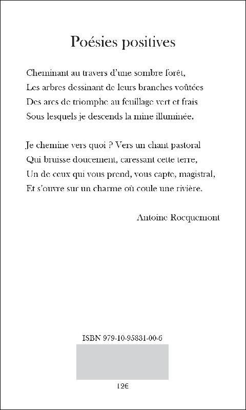 Quatrième de couverture de « POESIES POSITIVES »