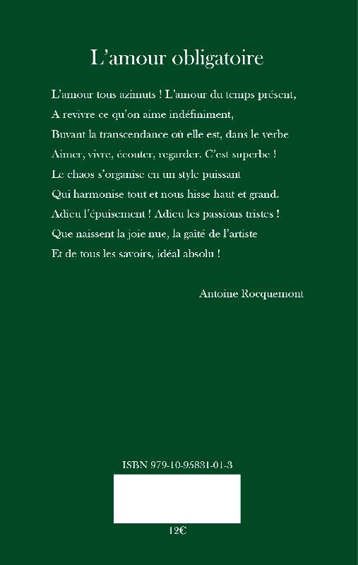 Quatrième de couverture de « L'AMOUR OBLIGATOIRE (THEATRE) »