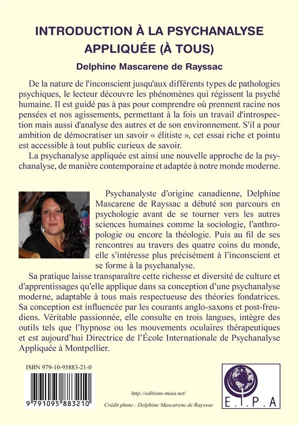 Quatrième de couverture de « INTRODUCTION A LA PSYCHANALYSE APPLIQUEE (A TOUS) »
