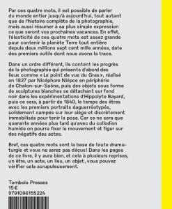 Quatrième de couverture de « UN ETRE, UN ACTE, UN OBJET, UN LIEU »