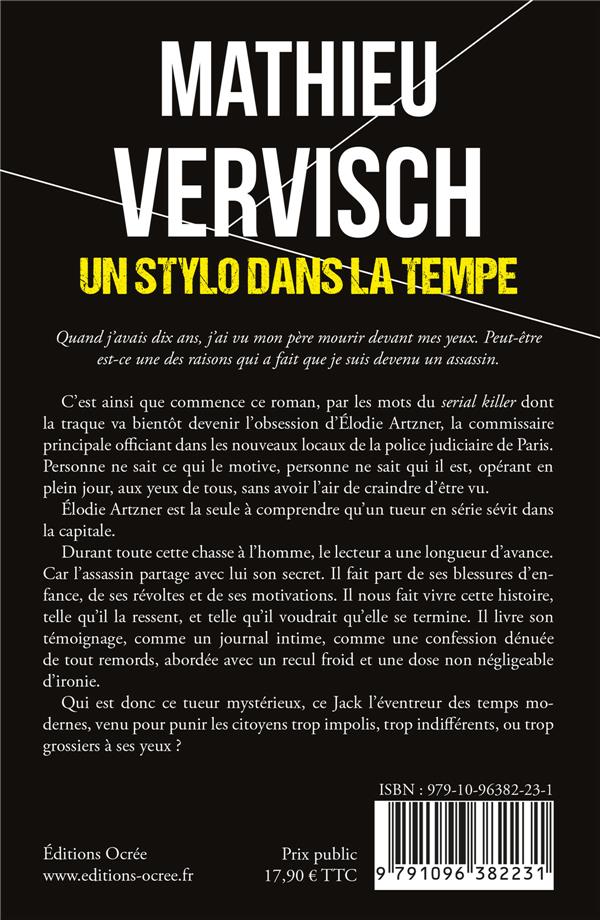 Quatrième de couverture de « UN STYLO DANS LA TEMPE »