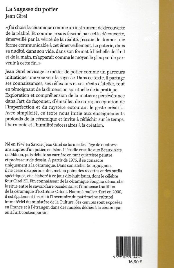 Quatrième de couverture de « La sagesse du potier »
