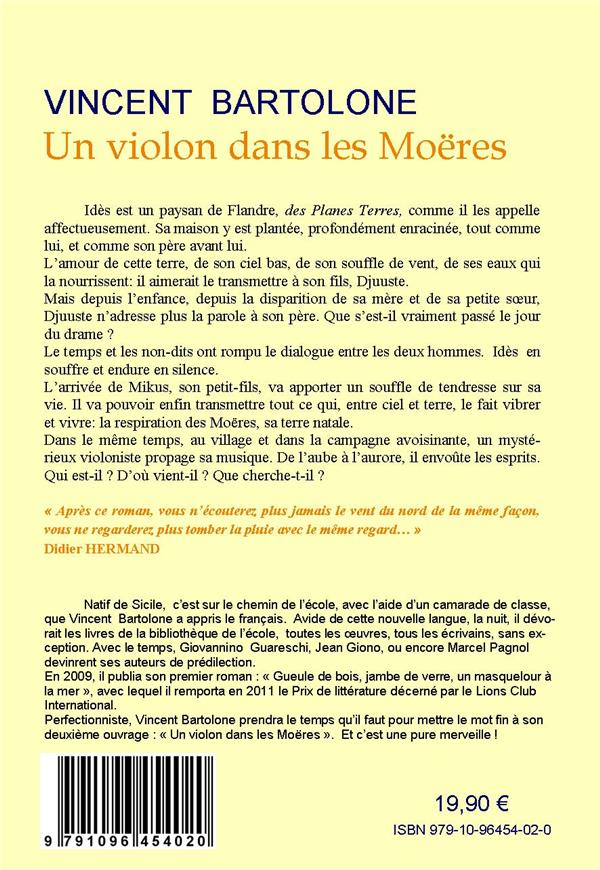 Quatrième de couverture de « UN VIOLON DANS LES MOERES »