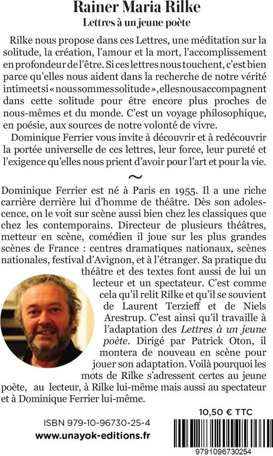 Quatrième de couverture de « LETTRES A UN JEUNE POETE »
