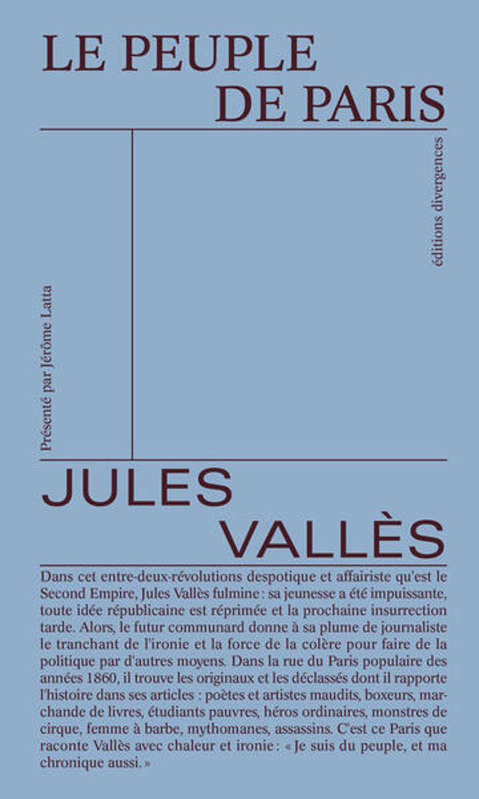 Couverture du livre « Le peuple de paris » de Jules Vallès, librairie Les Contes Infusés à Corte