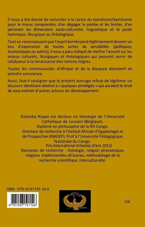 Quatrième de couverture de « Comprendre le kémitisme »