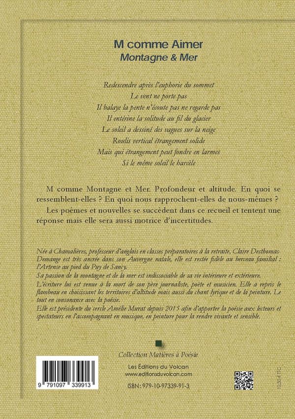 Quatrième de couverture de « M COMME AIMER - MONTAGNE & MER »