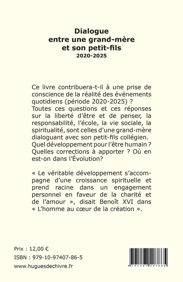 Quatrième de couverture de « Dialogue entre une grand-mère et son petit-fils : 2020-2025 »