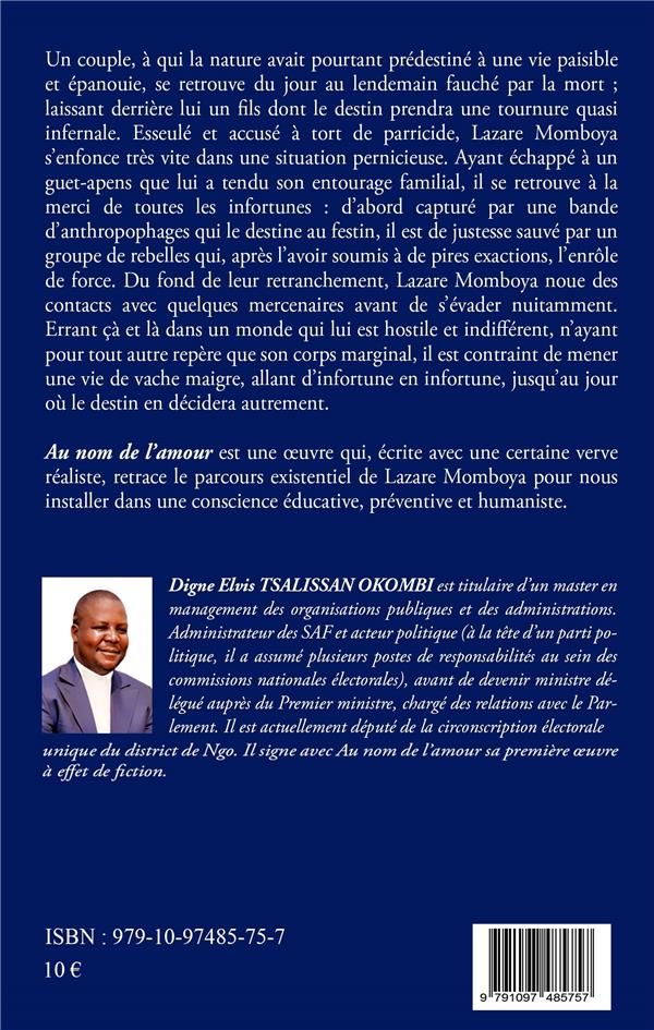 Quatrième de couverture de « AU NOM DE L'AMOUR »