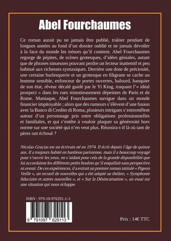 Quatrième de couverture de « Abel Fourchaumes »