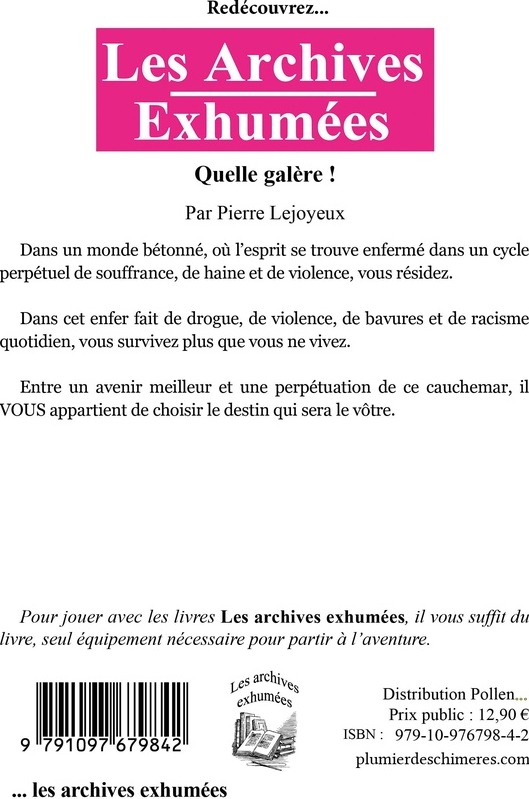 Quatrième de couverture de « Quelle galère ! »