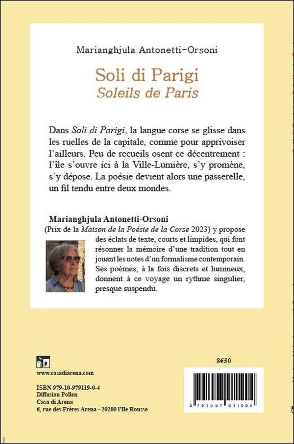 Quatrième de couverture de « Soli di Parigi / soleils de Paris »