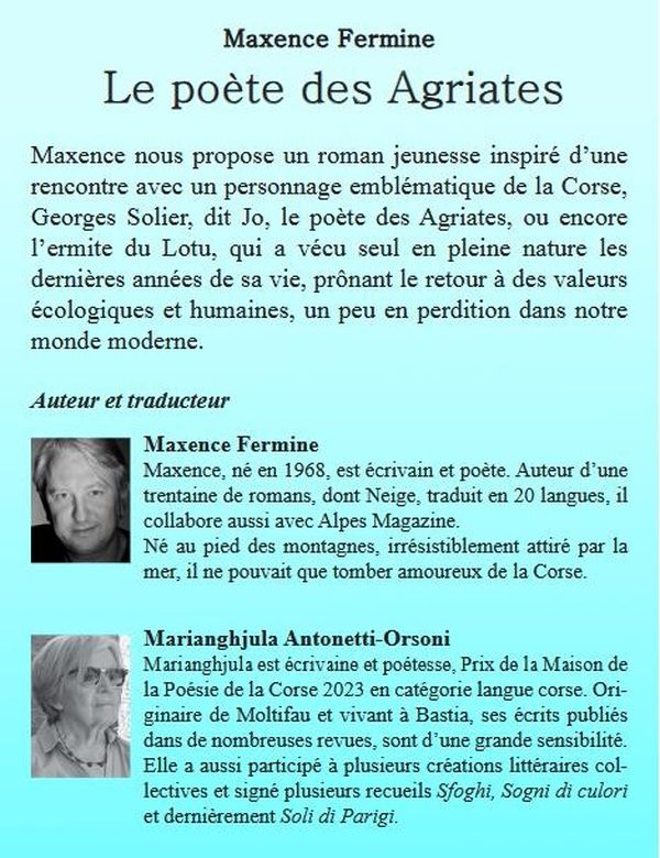 Quatrième de couverture de « LE POETE DES AGRIATES »