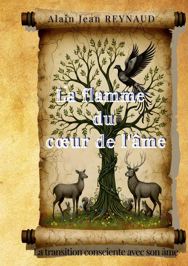 Couverture du livre « La flamme du coeur de l'âme : La transition consciente avec son âme » de Alain Jean Reynaud, librairie Les Contes Infusés à Corte