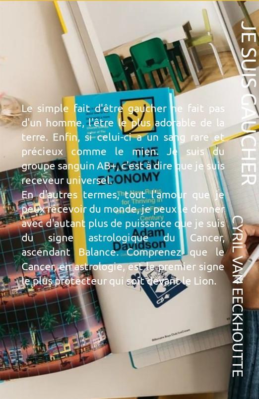 Quatrième de couverture de « JE SUIS GAUCHER »