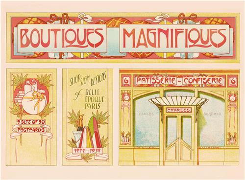 Couverture du livre « BOUTIQUES MAGNIFIQUES 2 SET OF 20 POSTCARDS /ANGLAIS », librairie Les Contes Infusés à Corte