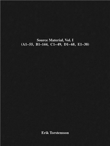 Couverture du livre « ERIK TORSTENSSON: SOURCE MATERIAL, VOL. I /ANGLAIS » de Erik Torstensson, librairie Les Contes Infusés à Corte