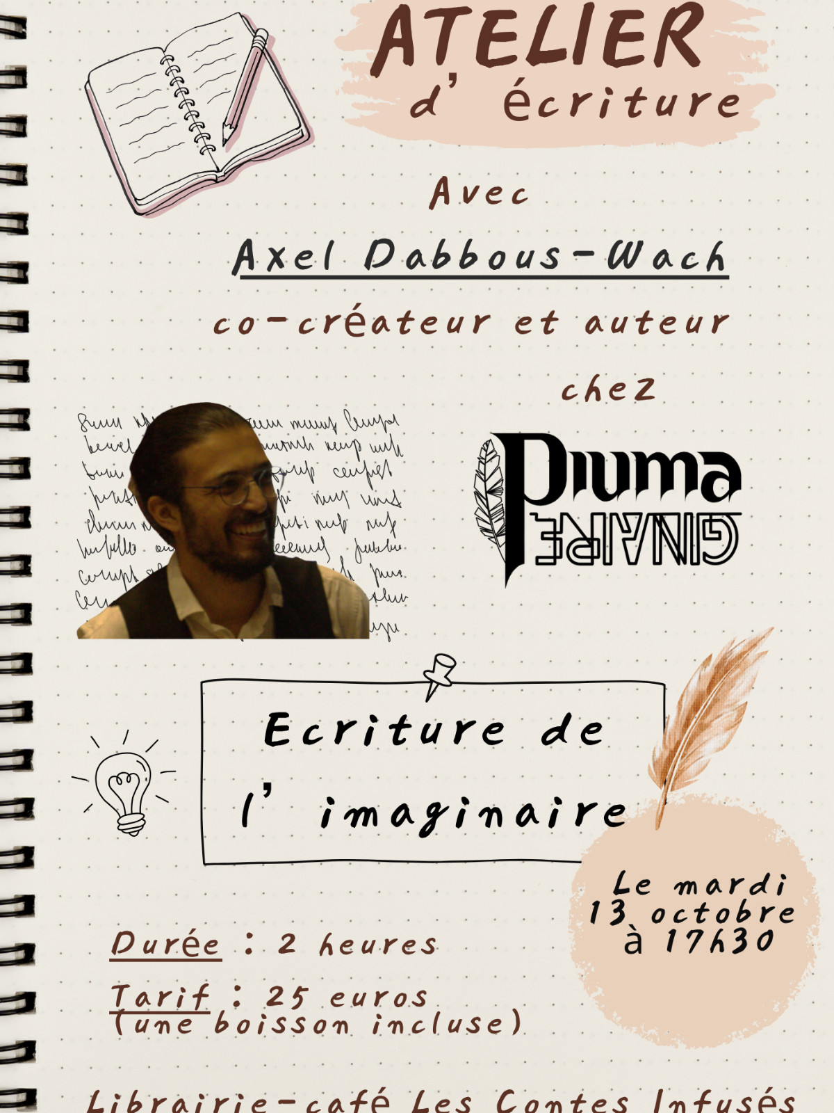 ✒️ Atelier d’écriture — Écriture de l’imaginaire, événement littéraire à Les Contes Infusés, Corte