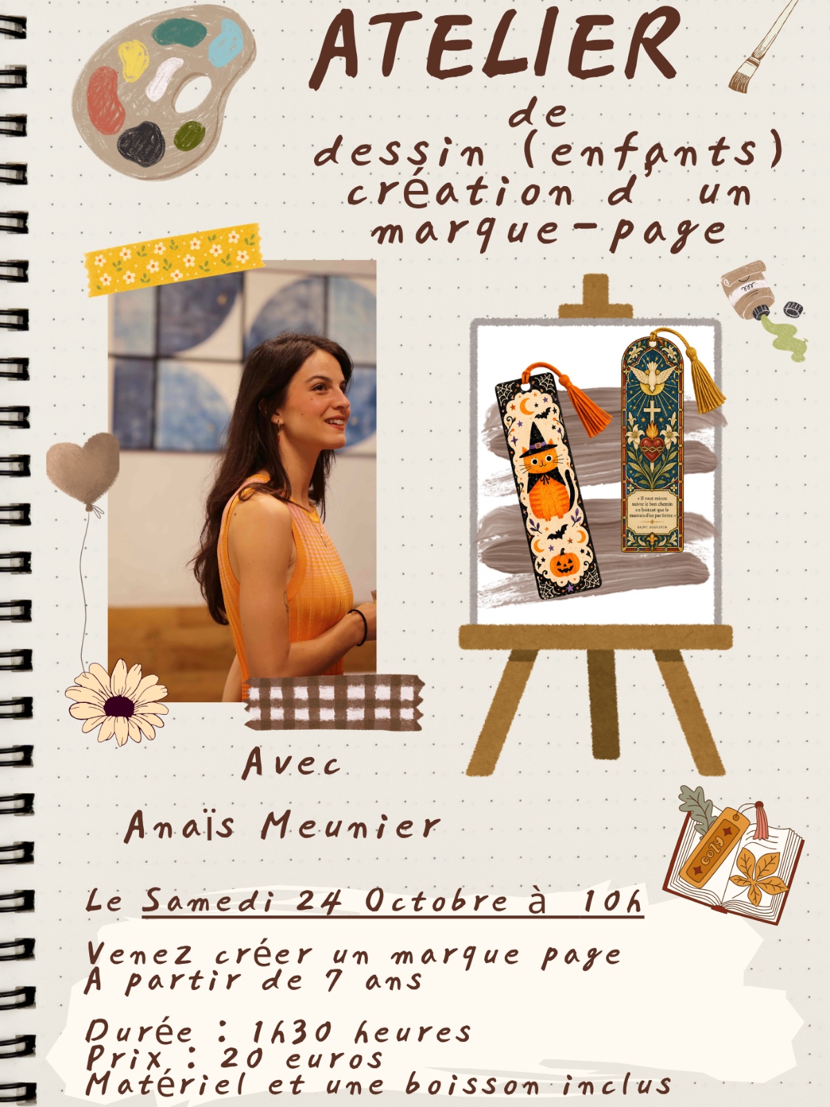 🎨 Atelier dessin pour enfants – Création d’un marque-page ! 📚, événement littéraire à Les Contes Infusés, Corte