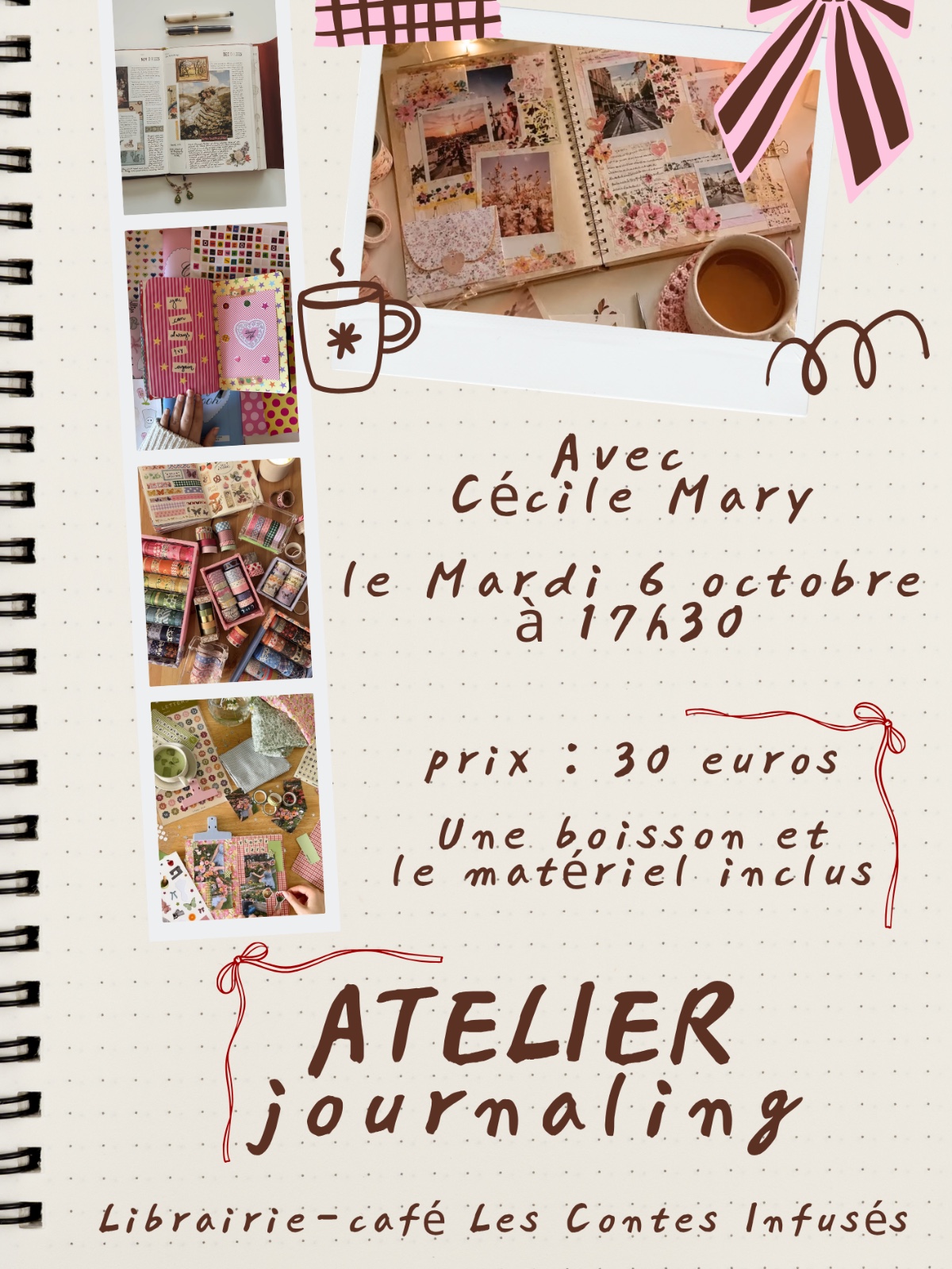 ✂️📓 Atelier Journaling, événement littéraire à Les Contes Infusés, Corte
