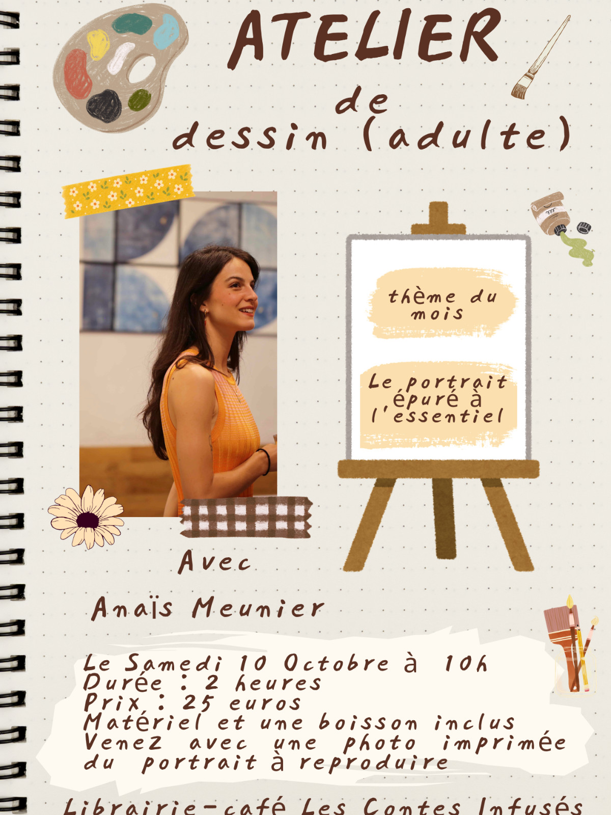 🎨 Premier atelier de dessin pour adultes !, événement littéraire à Les Contes Infusés, Corte